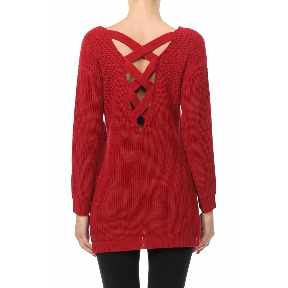 RED KNIT SWEATER - Picture 3 of 4